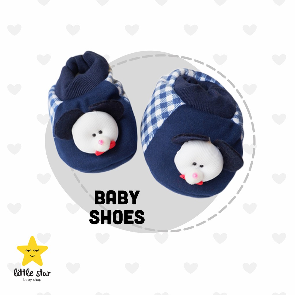 Sepatu Kain | Sepatu Karet Bayi Newborn Boneka Motif