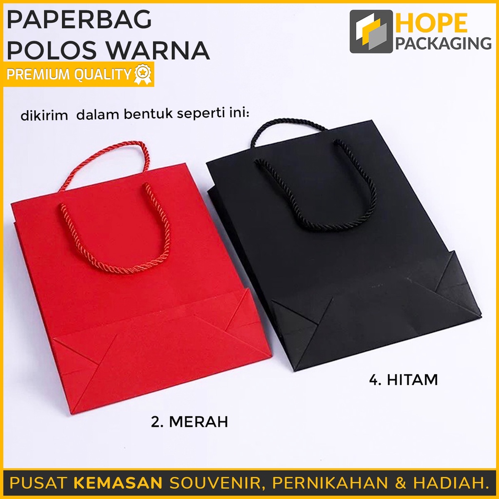 Paperbag polos  Packing Bingkisan Kue / Pakaian / paper bag import ukuran : 27 x 19 x 7cm