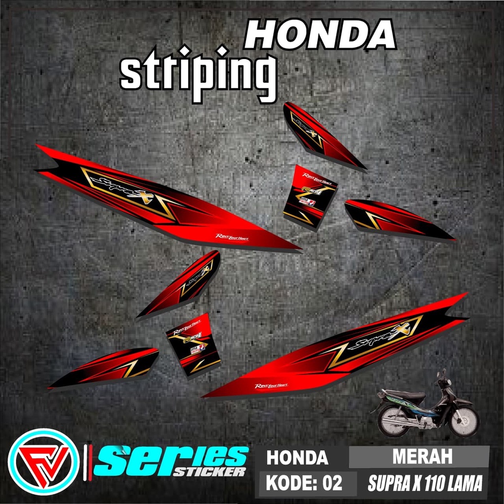 (Cod) Striping Honda List Supra 100 / Supra x / Supra Fit Lama 01 Variasi Racing