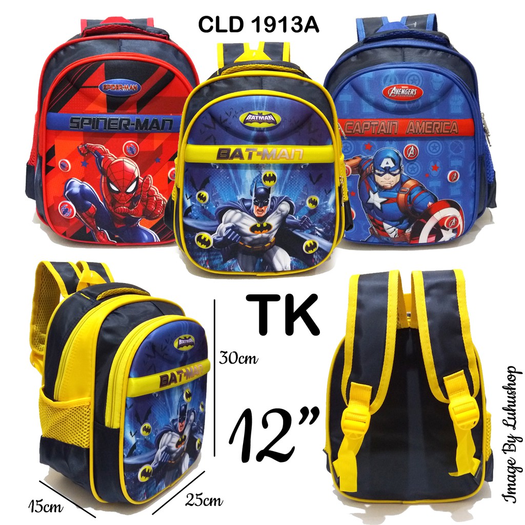 Tas Ransel Anak Laki Laki Sekolah Cowok Superhero Tas Anak Laki Laki Tas Timbul Captain Spiderman Batman