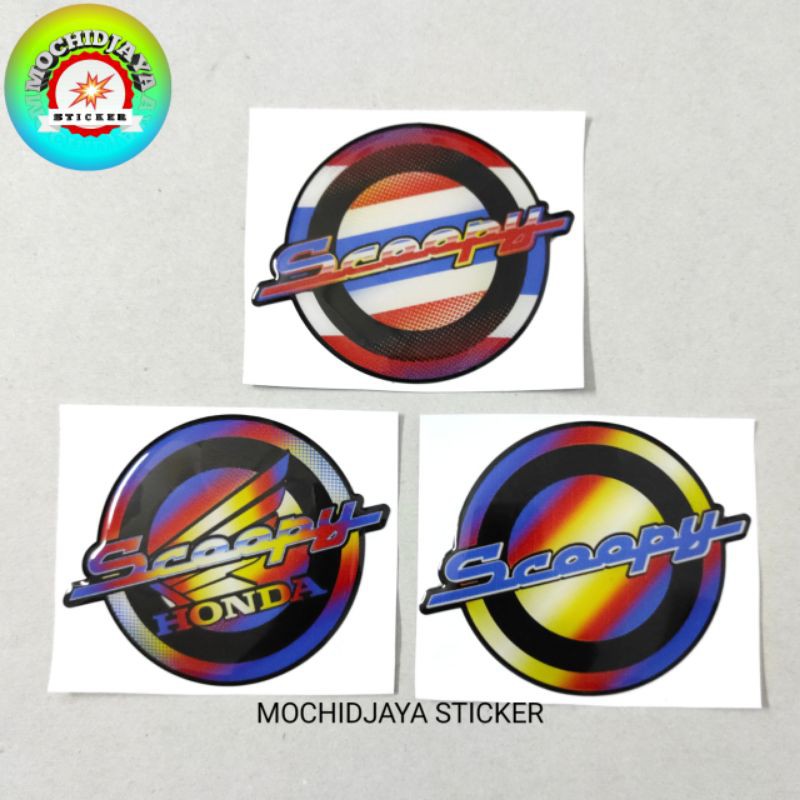 Emblem Timbul Logo Scoopy stiker timbul 3D Scoopy terbaik