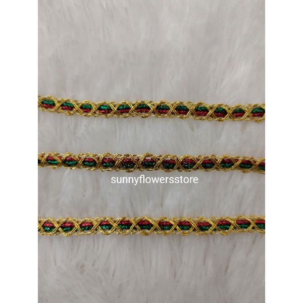 RENDA GOLD MOTIF PELANGI LEBAR 0,6 CM ISI 15 METER