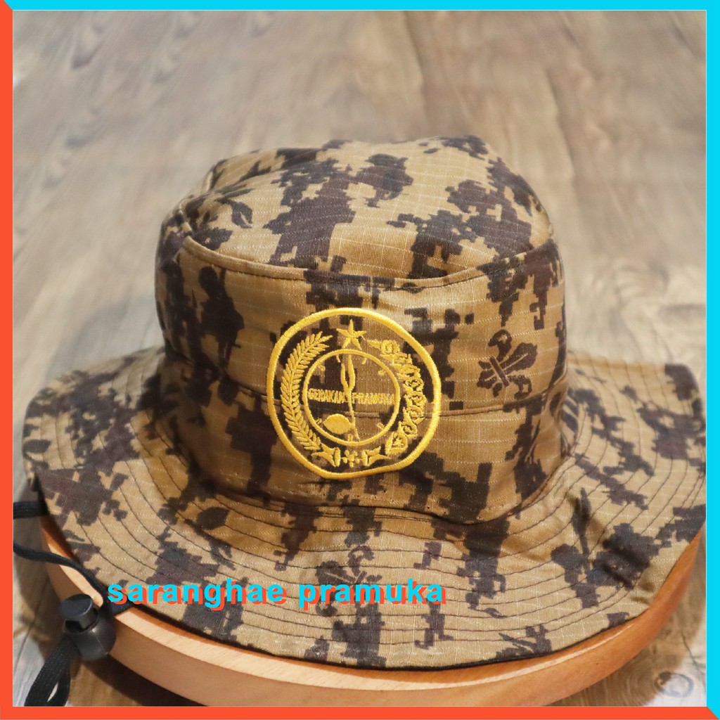 Topi Pramuka Loreng Doreng Double Mesh