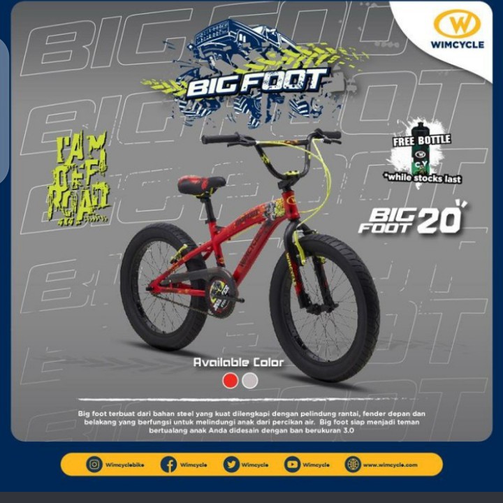 sepeda bmx 20 wim cycle BIGFOOT sepeda anak dewasa