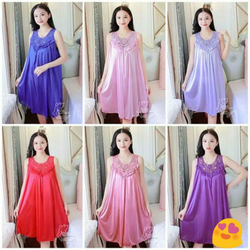 Baju Tidur/Dress Tricot Jumbo Satin silk Import