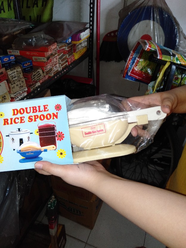 Centong Nasi Dengan Wadah Anti Lalat Double Rice Spoon Entong 2 In 1