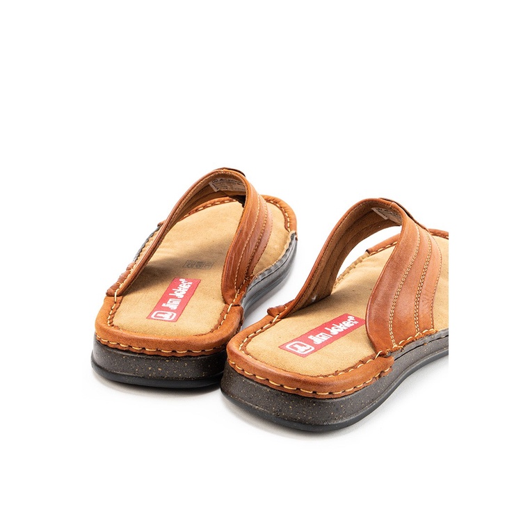 SANDAL CASUAL JIM JOKER PRIA ORIGINAL JEPIT KULIT BRANDED COKLAT JJ10