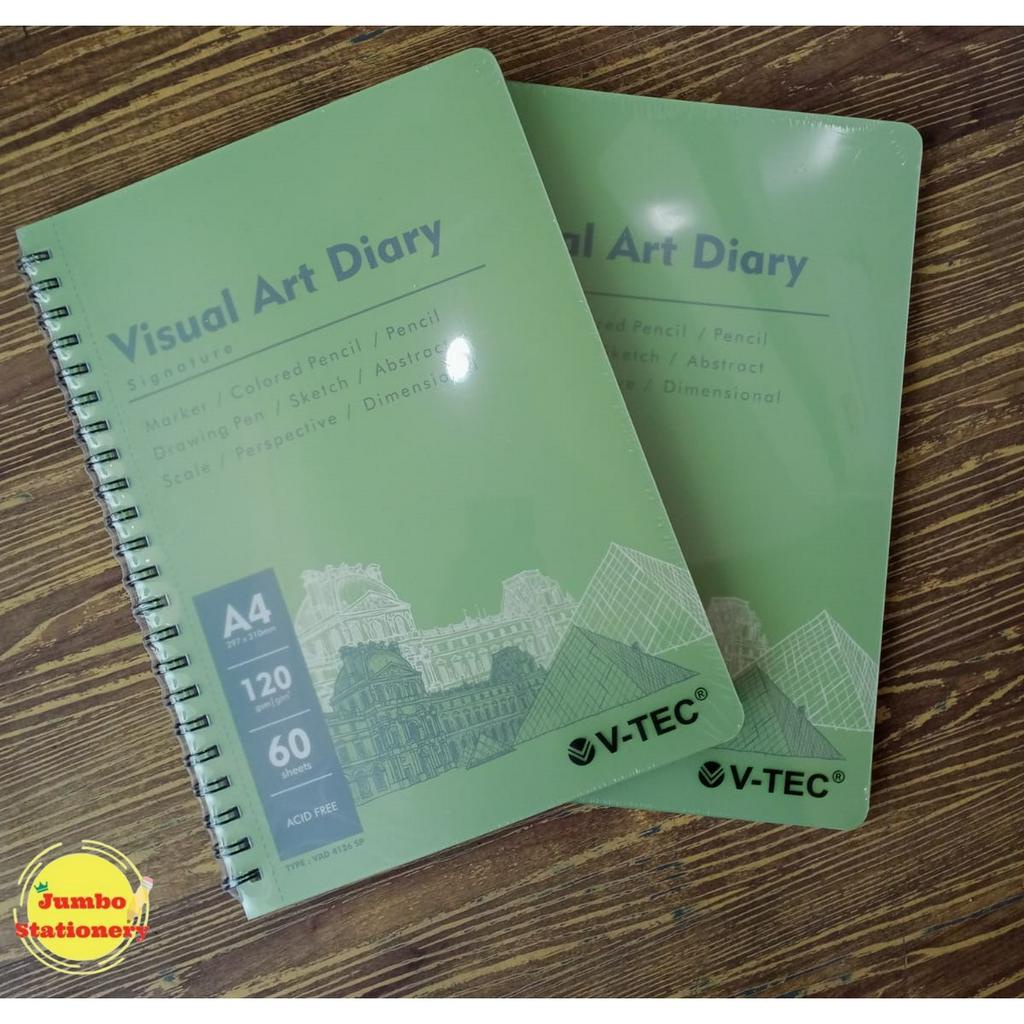 V-TEC VISUAL ART DIARY 60 SHEET A4 SKETCH BOOK 120GSM