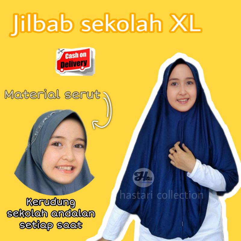 JILBAB SEKOLAH Kerudung SERUT  Size XL