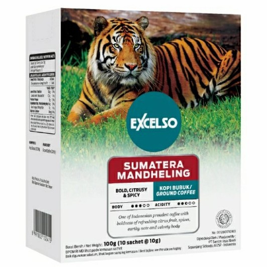 

Coffee Excelso Sumatera Mandheling 100gr(10 sachet @10gr) Box