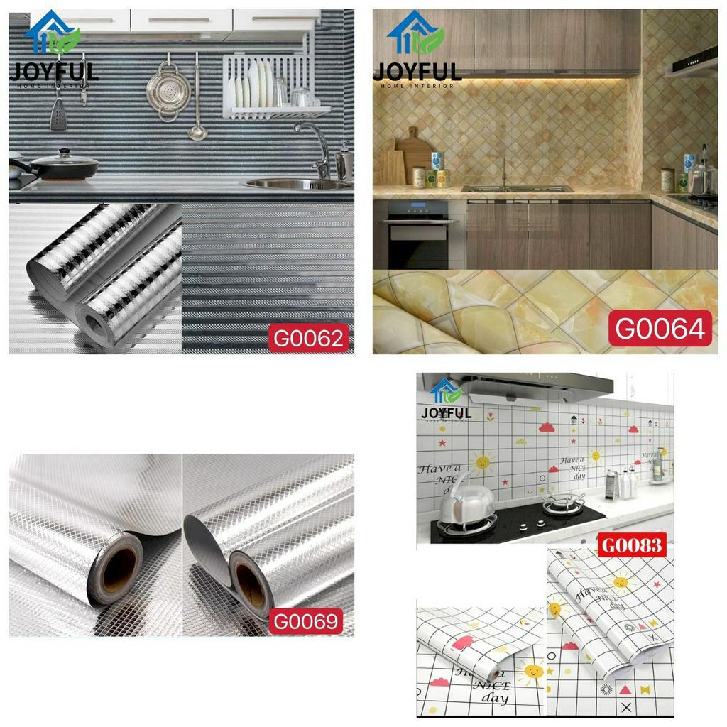 Wallpaper Sticker Dapur &amp; Kamar Mandi Anti Air Minyak dan Api • 60cm X 250cm