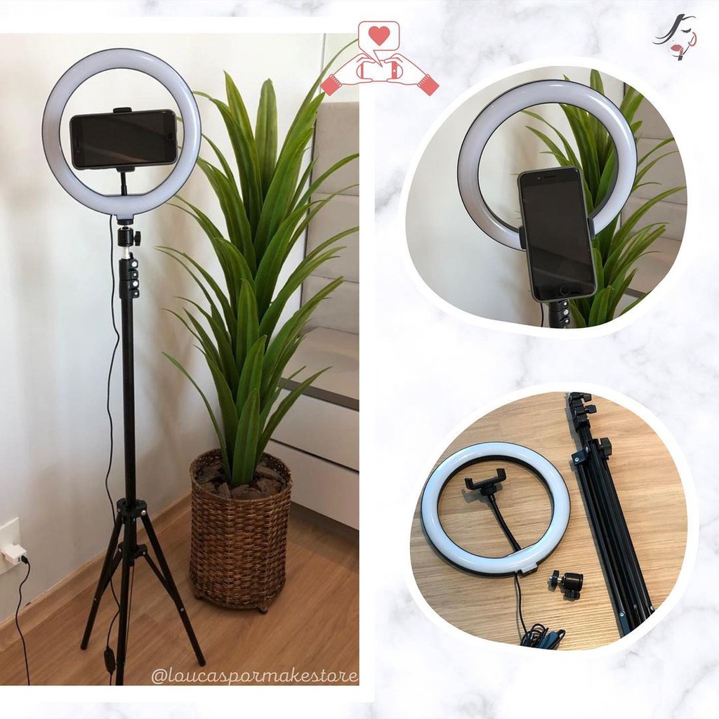 (COD)  RING LIGHT LED 26 CM Make Up Lampu Ringlight + Tripod 2.1 Meter live TIKTOK