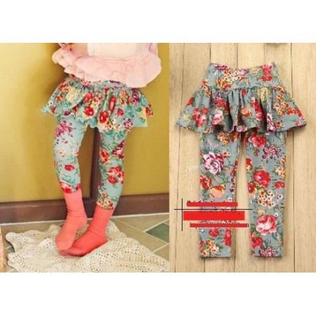 Celana Anak Perempuan / Skirt Legging Shabby Chic Green