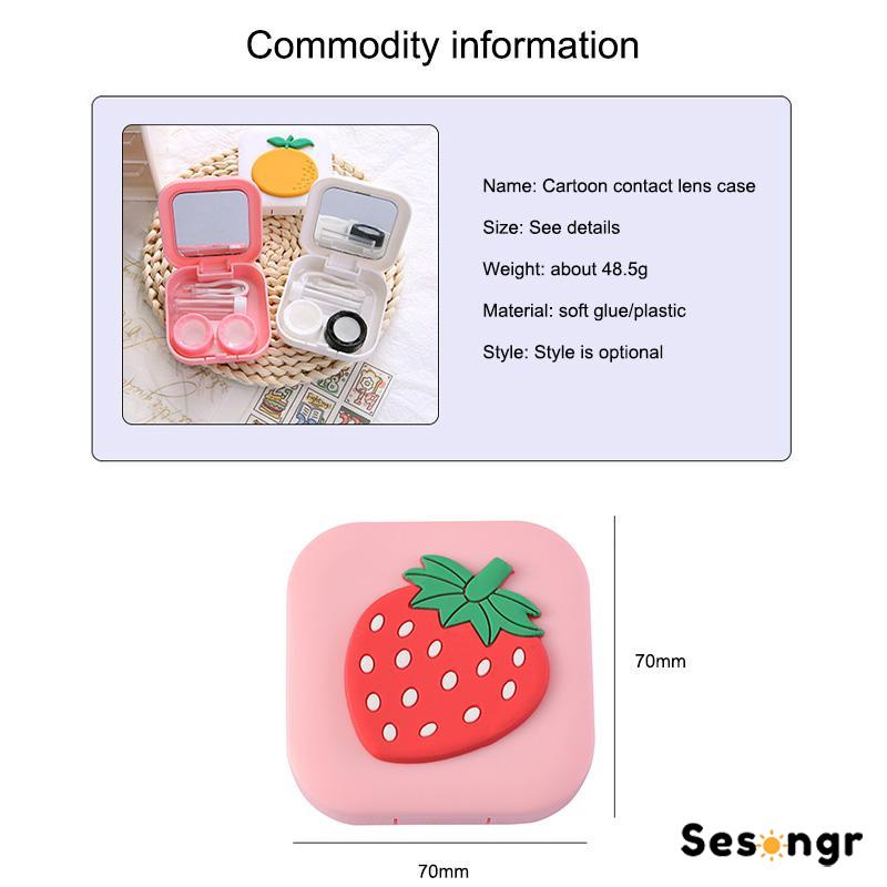 Kasus Lensa Kontak Pola Lucu Kartun Gadis Dinosaurus Sayuran Buah Lensa Kontak Case - SG