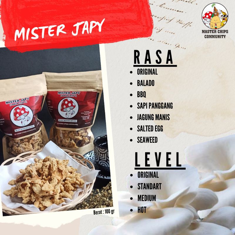 

KERIPIK JAMUR MISTER JAPY