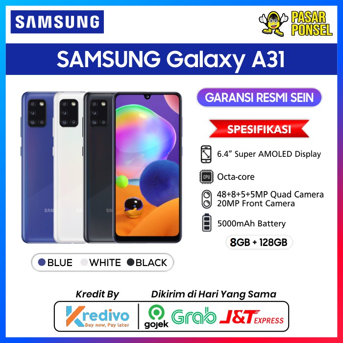 HP SAMSUNG GALAXY A31 8/128GB GARANSI RESMI SEIN TERMURAH SESURABAYA