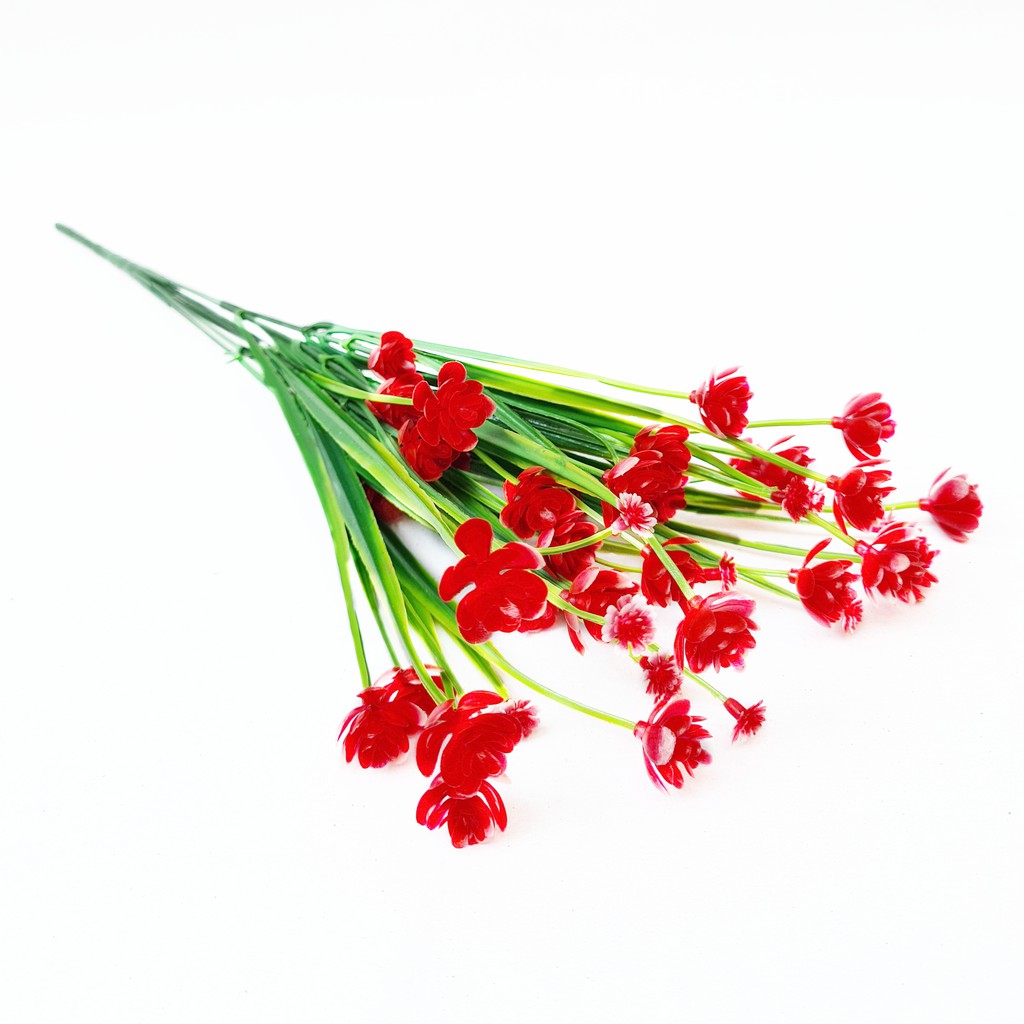 Bunga Plastik Lotus Artificial Pernak Pernik Interior Flower Dekorasi Meja - AF47-Merah