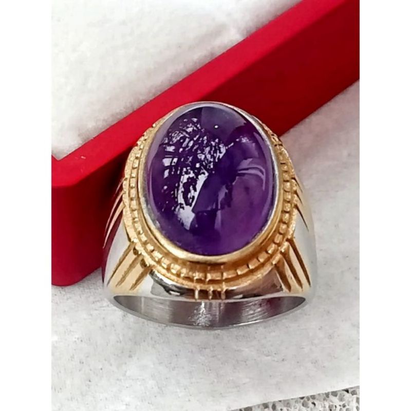 FASHION PRIA  CINCIN BATU PERMATA KECUBUNG BRAZIL SERAT ES