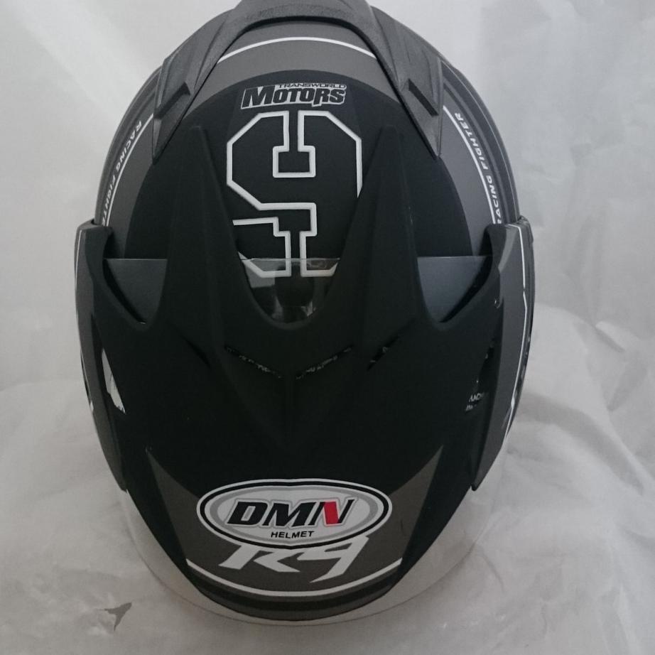 Helm Motor SNI DMN 2 visor R-9 Black Doff abu