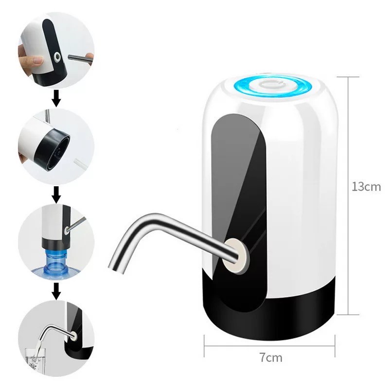 AVVET Pompa Galon Elektrik Pompa Air Minum Rechargable Electric Water Dispenser Pump With Micro USB