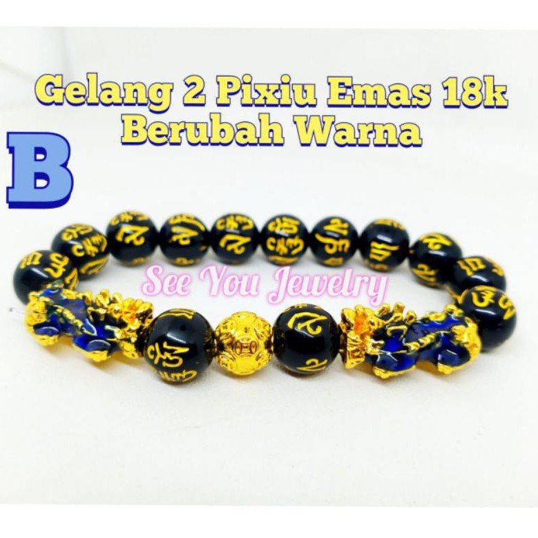 GELANG PIXIU 10MM / GELANG MANTRA BUDDHA OM MANI PADME HUM / GELANG FENG SHUI HOKI IMPORT