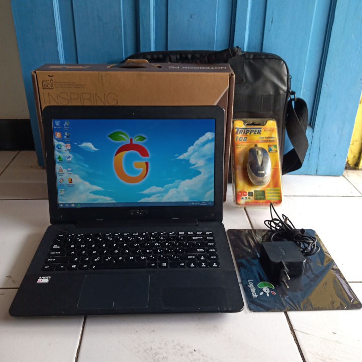 ASUS X455YA Fullset Lengkap SSD 128GB RAM 4GB VGA ATI Radeon Slim Tipis Laptop Bekas Second Murah