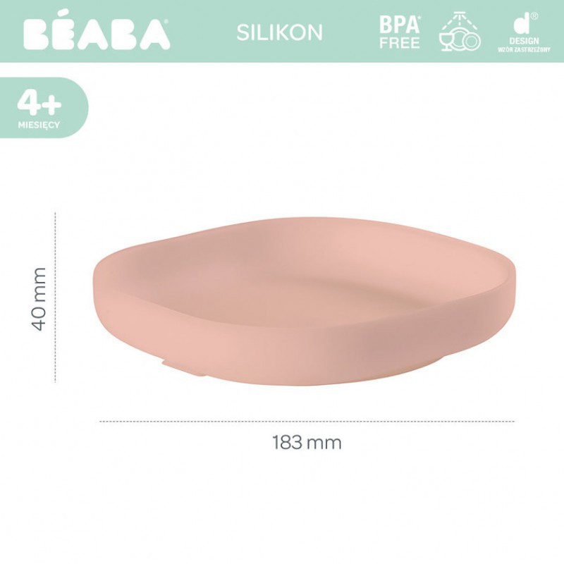 Beaba Silicone Suction Plate - Light Pink