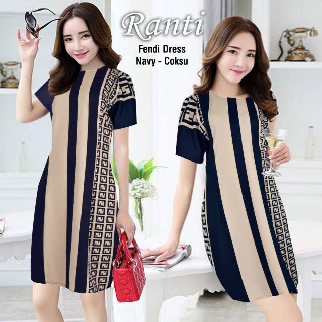 Ranti Dress (LD 100) Bahan Scuba Mini Dress Wanita