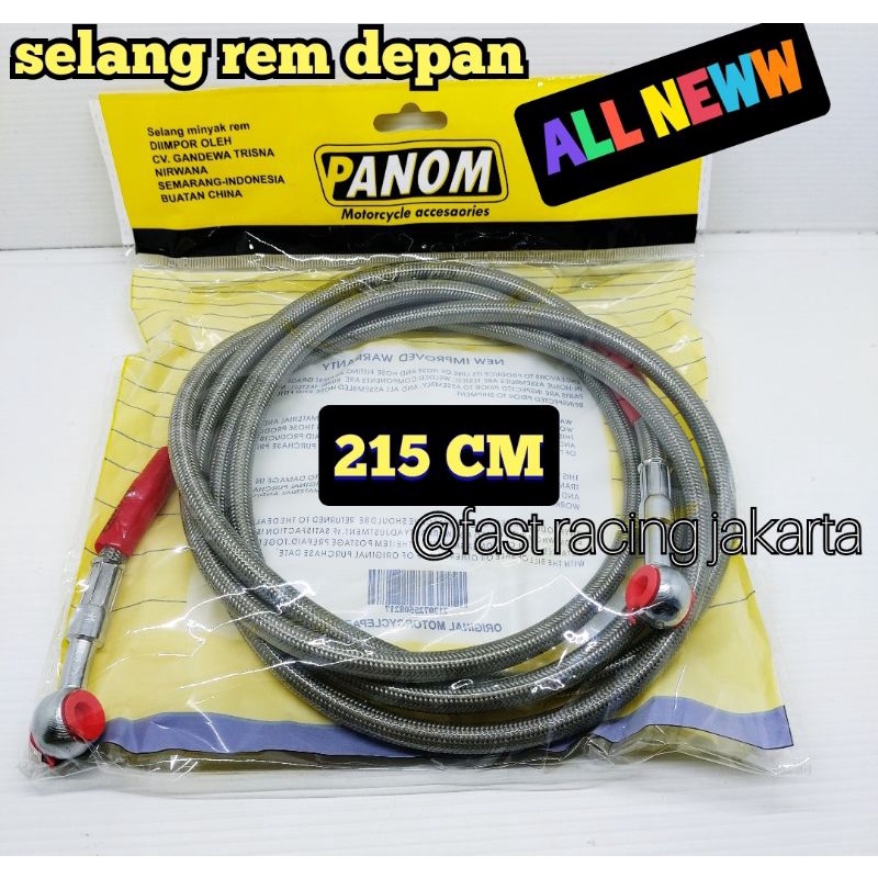 selang rem belakang nmax pcx xmax adv aerox double disk 215cm bahan isi serat anti bocor silver