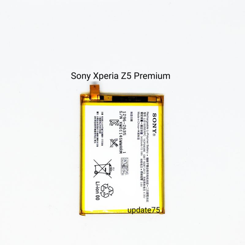Baterai Sony Xperia Z5 Premium Z5P Z5 Plus E6853 E6883 LiS1605ERPC Original