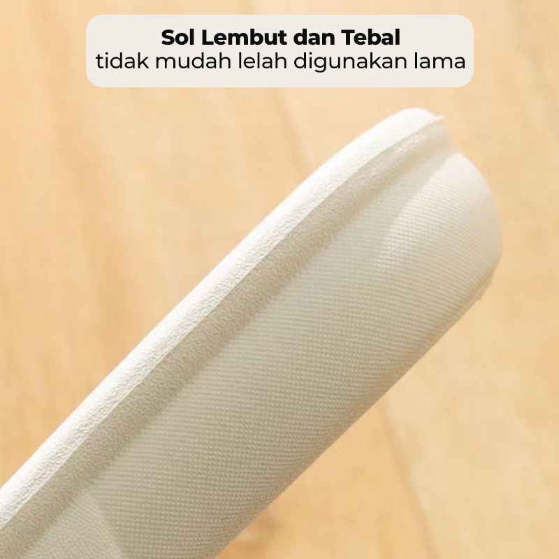 Dejavu Sendal Wanita Terbaru Jelly Karet Sandal Slop Flat Rumahan Empuk Elastis Sendal Anti Slip HSN109-2