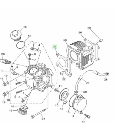 GASKET PAKING PERPAK BLOK HEAD SEHER ATAS NOUVO MIO SPORTY SMILE SOUL FINO KARBU ORI YGP 5LW-E1181-00