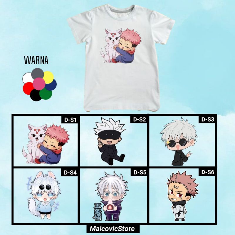 Baju/Kaos Anak Jujutsu Kaisen Gojo Satoru Unisex/Baju Anak Anime Jujutsu Kaisen/Kaos Gojo Satoru Unt