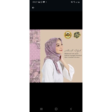 hijab segiempat voal motif koran arab premium / segiempat koran arab lasercut premium sz 115 x 115cm-Limited dusty