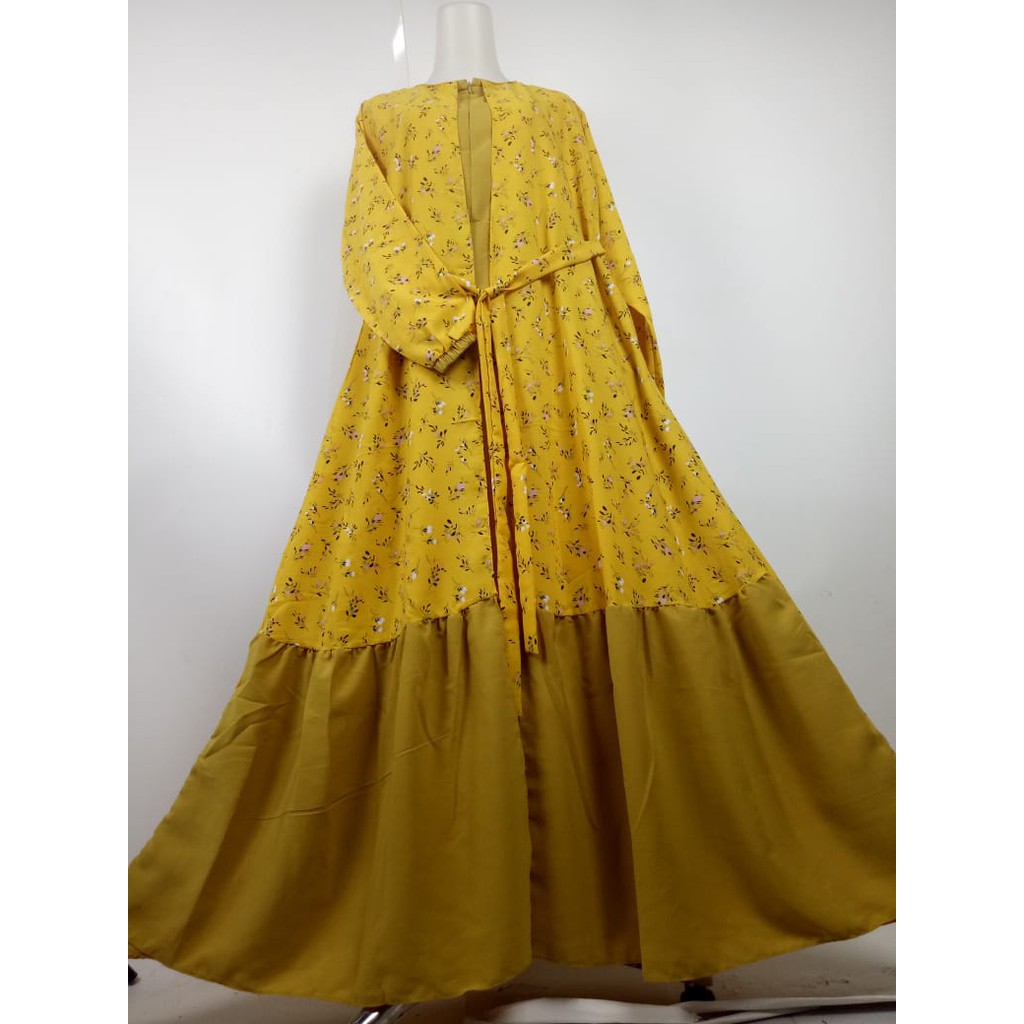 Abaya tamara sukiji rose bunga kombinasi
