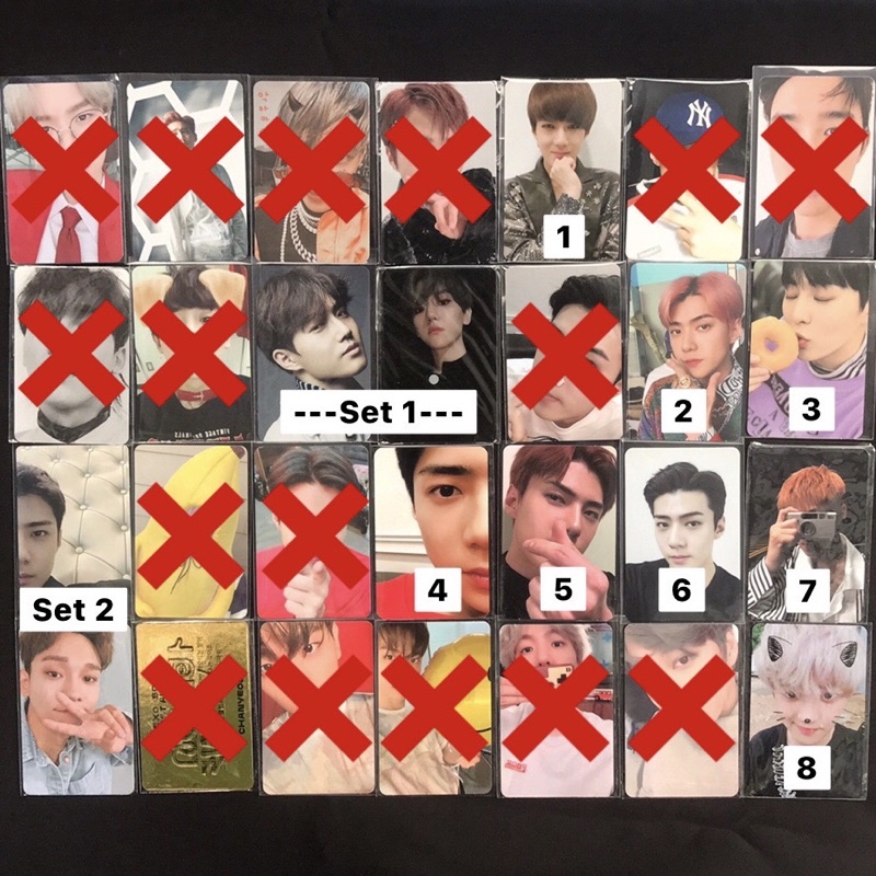 [SET] Photocard PC EXO Baekhyun, Chanyeol, Sehun, Suho, Chen, Xiumin, Kai • Jasmer Kihno, Coming Ove