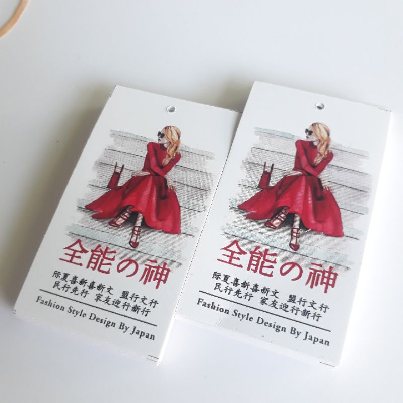 

hang tag jepang 4x7 [ 100 pcs ]. hantag label baju