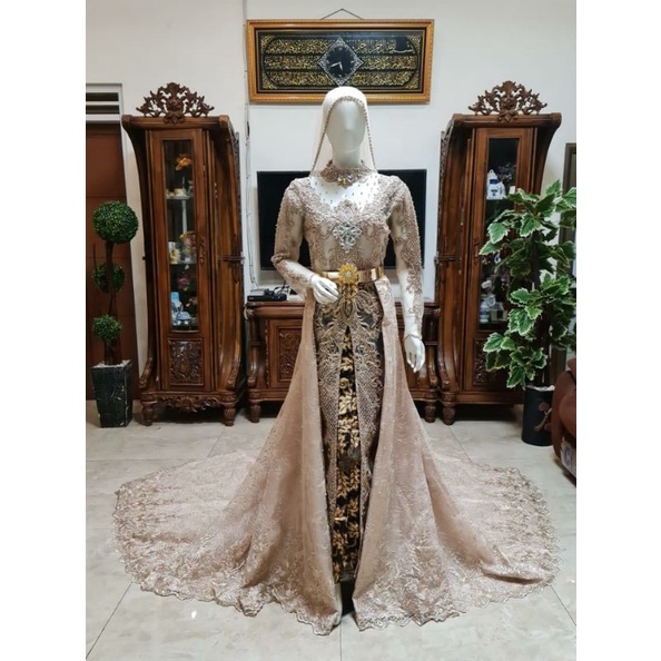 KEBAYA BELAH FULL PAYET MEWAH BEREKOR//GAUN WEDDING MEWAH MODERN