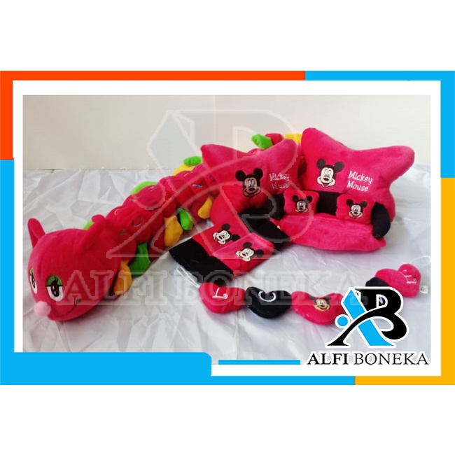 Paket Bantal Mobil dan bantal leher - Bantal sandar Mobil set murah - bantal mobil 7in1 boneka lucu
