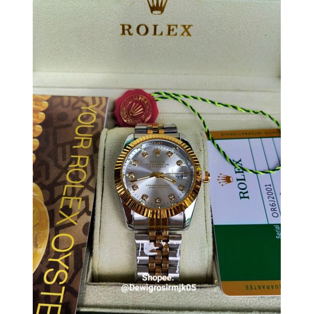 JAM WANITA BATERAI MESIN QUARTZ DATEJUST ROLEX