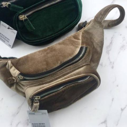 ➬ Tas pinggang hnm belt hnm waist velvet bludru bag ♥