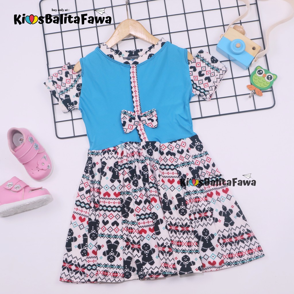 (NATAL) Dress Sabrina uk 4-7 tahun -  Dres Baju Gaun Anak Perempuan Harian Pesta Kids Adem Murah