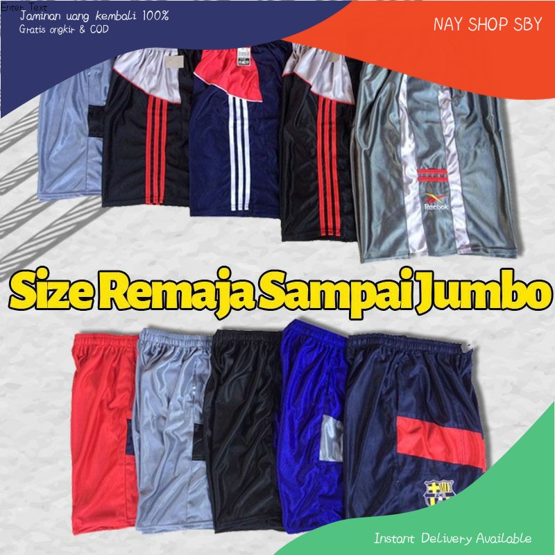Celana Pendek Kolor Motif Sport Pria Dewasa Jumbo Murah / Training Pendek Pakaian OlahRaga 11