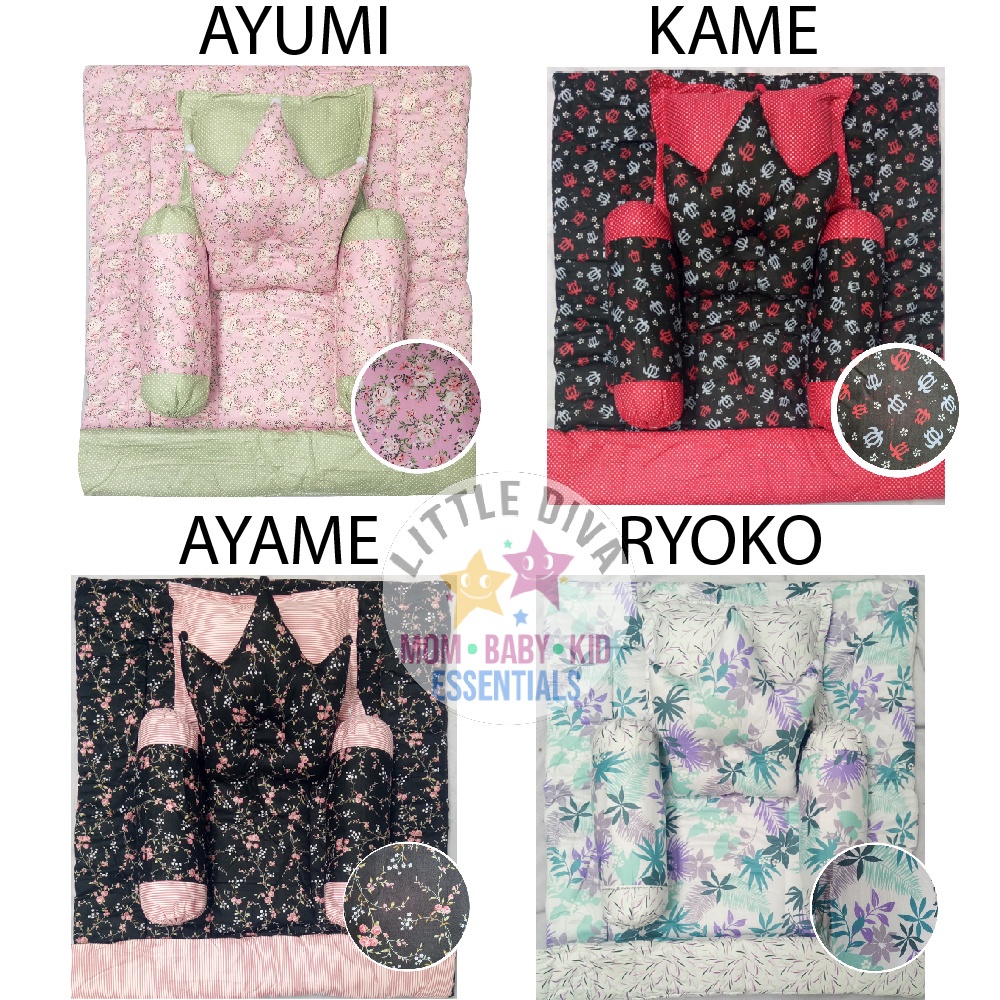 JP KAME - Bed Set Bayi KATUN JEPANG Bed Cover Bayi Sarung Lepas Selimut Bantal Crown Mahkota Guling Alas Tidur bb akachan jp Bedset Bedcover Halus Lembut Eksklusif Kado Bayi Lahir Lahiran Newborn Bagus