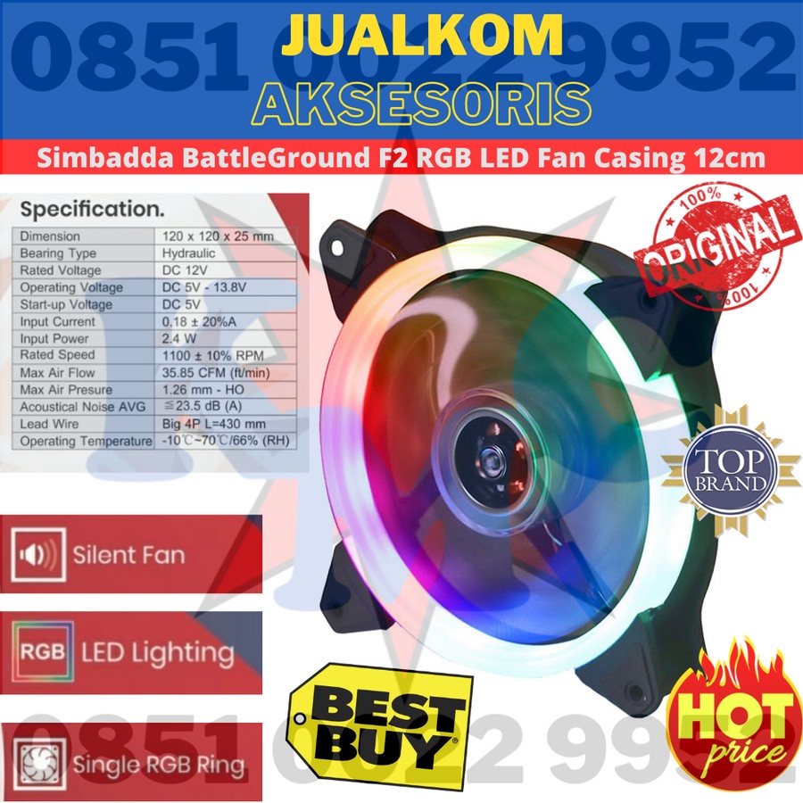 Simbadda Fan Battleground F2 RGB LED Single RGB Ring - Fan Casing Simbadda