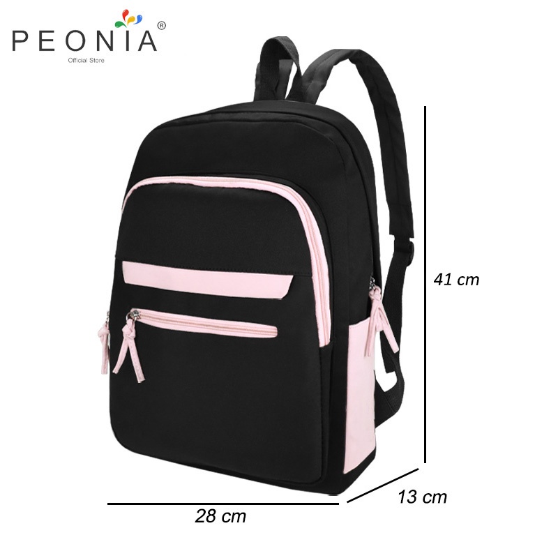 Peonia PNA SOMI Ransel Korea Tas Wanita Laptop Punggung Import Kantor Kerja Sekolah Kuliah Outdoor Trendy Fashion Style Travel Casual Backpack Anak Remaja Perempuan Selempang Cewek Bag-1