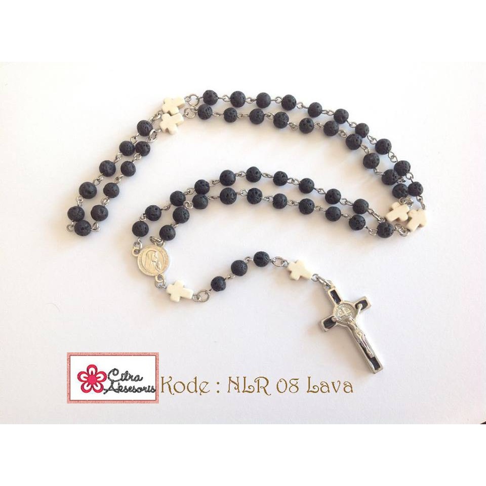 Kalung Rosario Batu Lava NLR 08