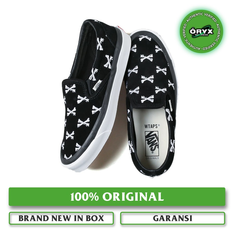 Vans Vault Og Slip On Lx x WTAPS Bones Black / White (VN0A45JKK08) 100% ORIGINAL