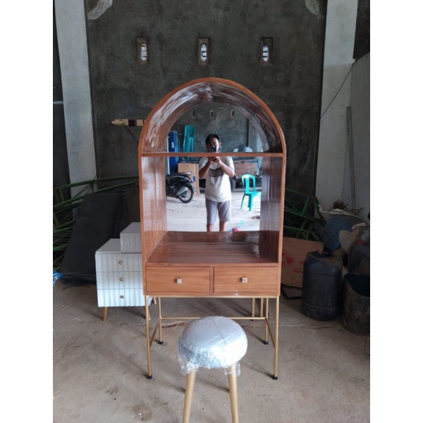 Set Tolet Meja Rias Make Up Kosmetik Minimalis Estetik Murah Kayu Jati Jepara