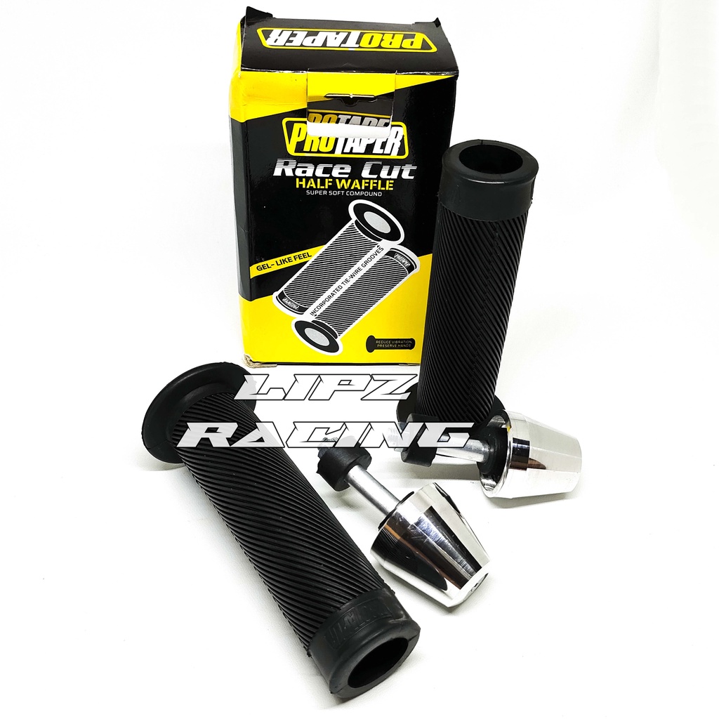 HANDGRIP PROTAPER PLAIN BLACK BAHAN EMPUK + JALU STANG CROME MODEL FU UNIVERSAL